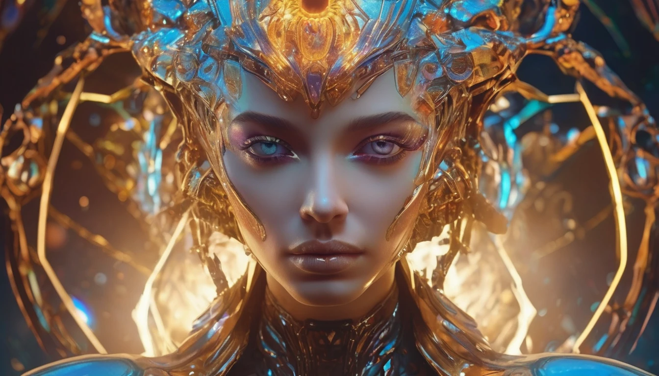 Future female high-dimensional aliens from another dimension,Cosmic,Powerful magic from an unknown dimension,Front bust,Busts and hand portraits,Frontal image,