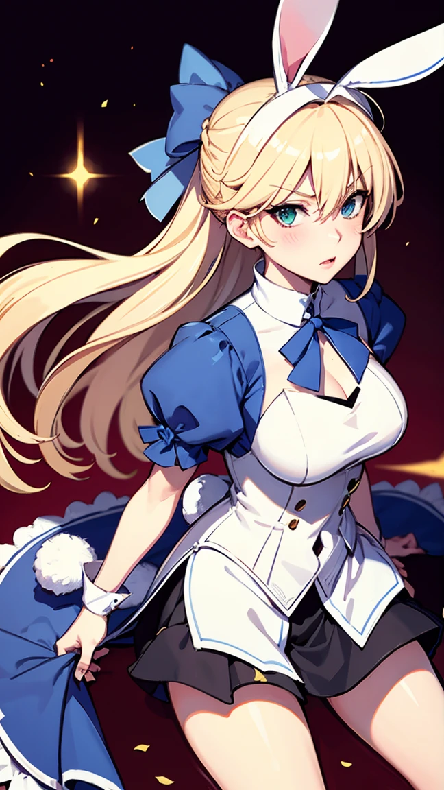 Rabbit Arturia's hairstyle, Artoria the Rabbit Cosplay Costume, One girl, Pectoral muscle, alone, Blonde, Green Eyes, French Braidings, Long Hair, Big ample breasts, Cleavage, ponytail, Side Lock, Bans, belly button, Looking up at the viewer, Bare shoulders, Braiding, Hair between the eyes, ウサギのPause, tiara, Ahegao, Blushing huge saggy breasts:1.8, Huge chubby sexy :1.9, Huge Sexy , Sexy Legs:2.0, , Prohibited to wear, No clothes, White transparent tights, Hugging legs, Hug my feet, Hugging legs, squats and leg hugs, Pause, Lying down , Lie down with your legs hugged, You are so sexy