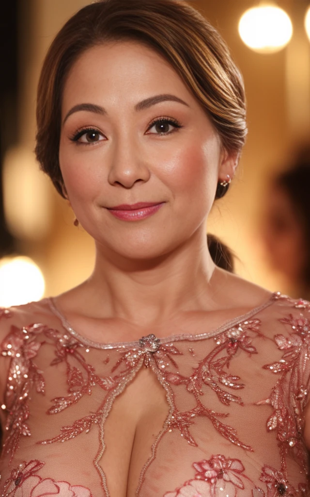 (((master piece))), highest quality, super detailed, realistic, (((1 beautiful milf))), gravure, facing the front, flashy cute makeup, close up of face, super dense skin, perfect ???????, big breasts, looking at the viewer, Remove the background,