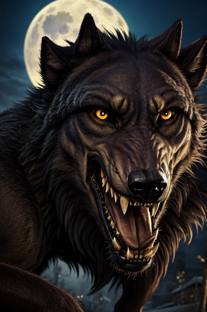 Terrifying werewolf