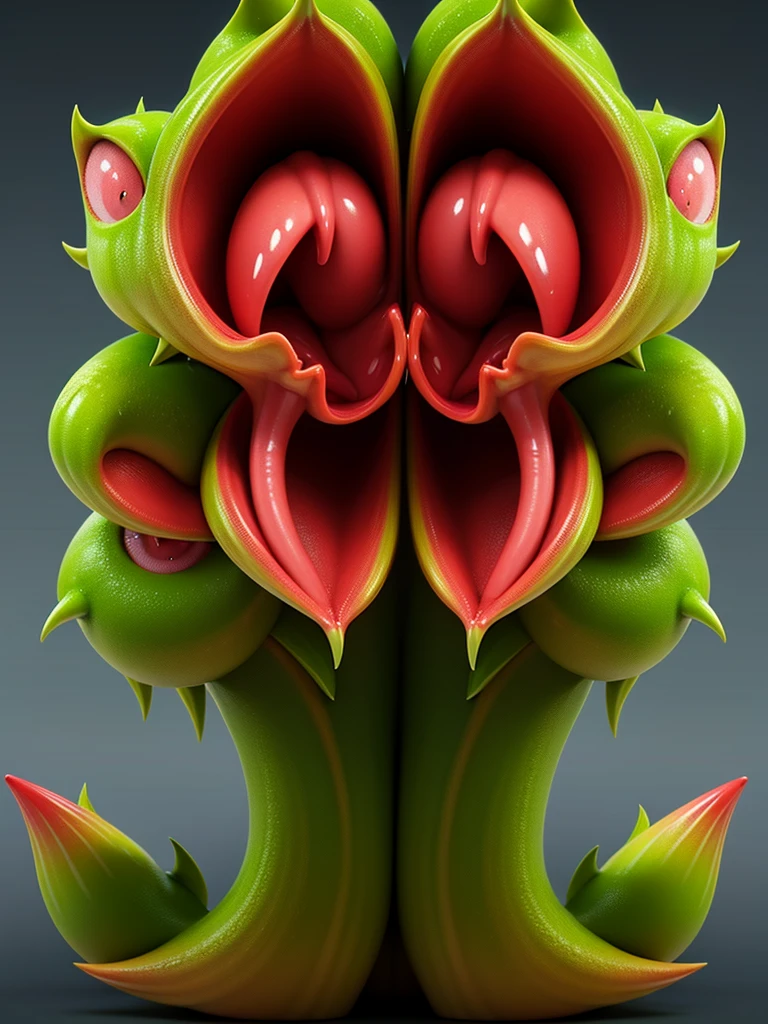 Create a png of the carnivorous plant from the game Mario Bros, but more realistic and scary, 3d, 8k quality, game, Same as in the game, side view, realistic
