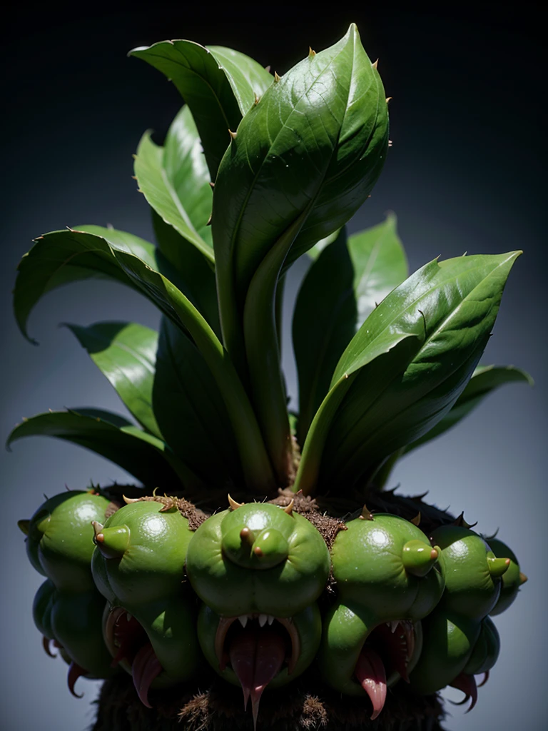Create a png of the carnivorous plant from the game Mario Bros, but more realistic and scary, 3d, 8k quality, game, Same as in the game, side view, realistic 