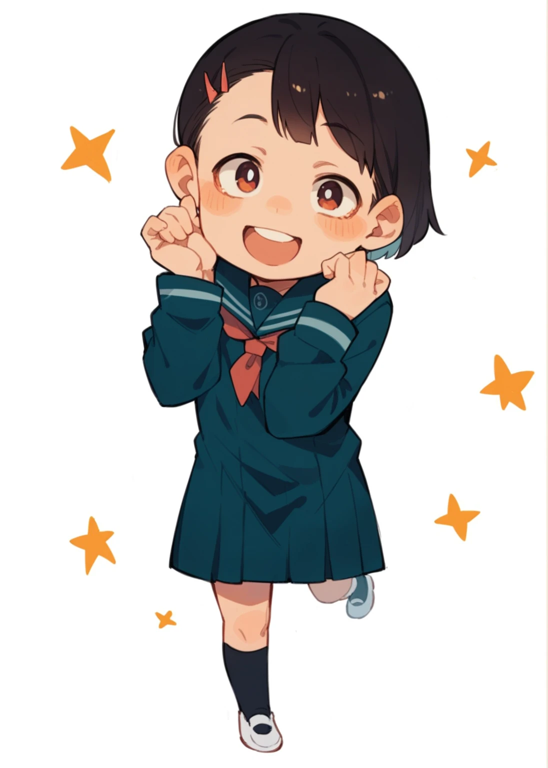 high school girl、whole body、smile、Are standing、1girl