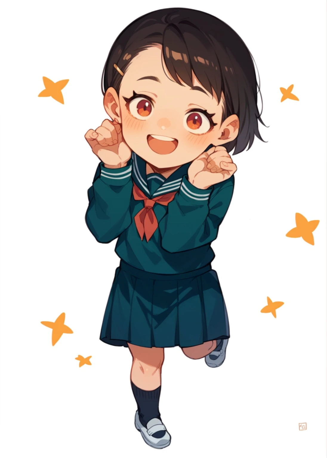high school girl、whole body、smile、Are standing、1girl
