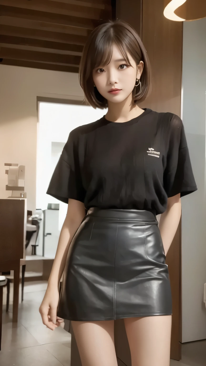mini skirt:1.3, Short sleeve shirt:1.2, Medium Bob