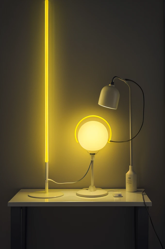 4k yellow neon transparent lamp