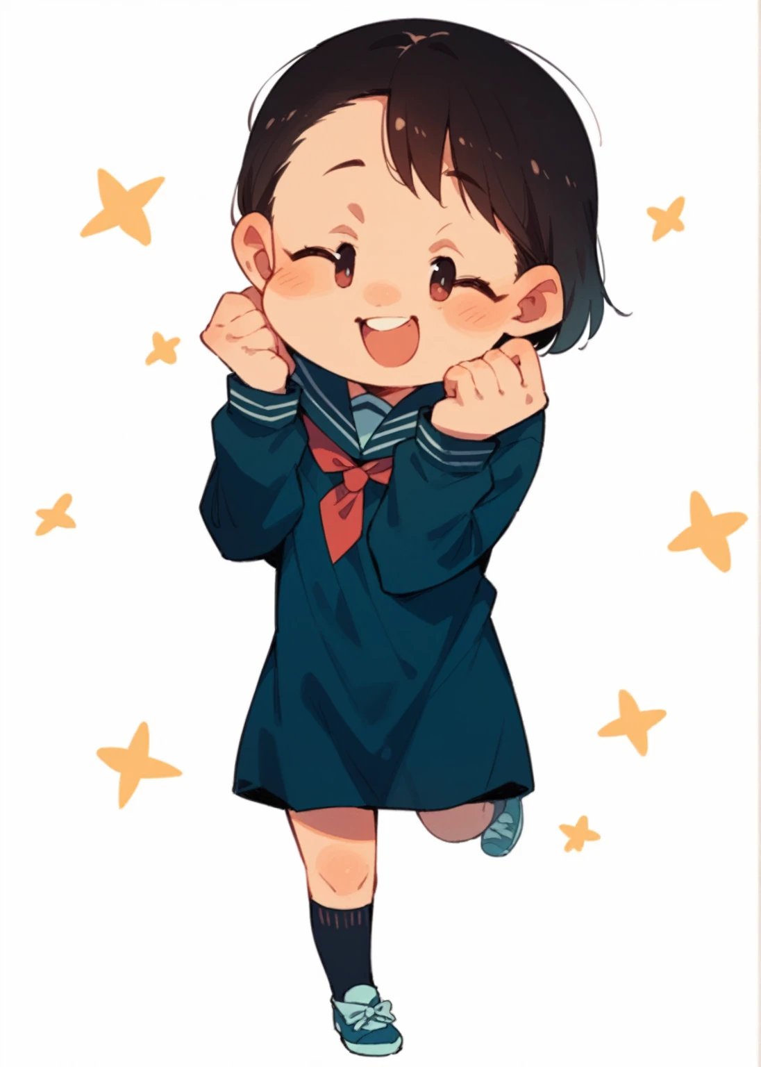 high school girl、whole body、smile、Are standing、1girl