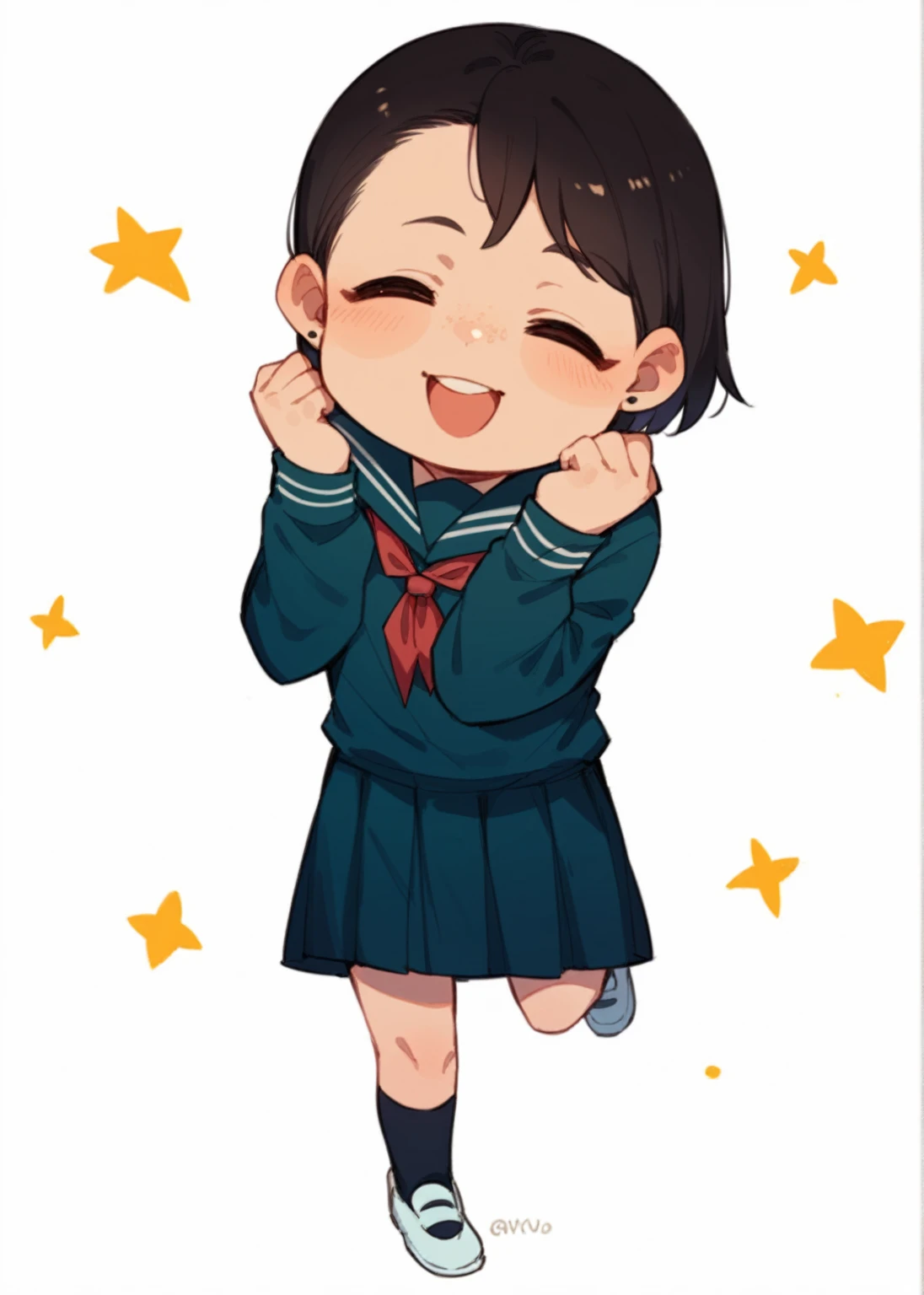 high school girl、whole body、smile、Are standing、1girl