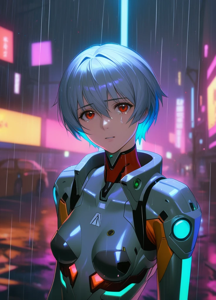 (((nsfw)))､Showing genitals、(((((Small breasts))))、One girl, Ayanami Rei, Neon Genesis EVANGELION, masterpiece, Great quality, Highest quality, High resolution, 4K, 8K, 超High resolution, Absurd, beautifully、aesthetic, Official Art, Professional Illustration,, Beautiful face and eyes in every detail, Removable sleeves, Close up of her face, View your viewers, Standing alone in the rain, Sad tears, Very detailed背景を破る, Cyberpunk City, Neon glowing floating particles, Super detailed, Very detailed, Intricate details, Beautiful colors, Colorful minimalism, Crisp image quality, Sharp details, Crisp edges, Fine texture, Detailed rendering, majestic composition, texture, High Contrast, advanced lighting technology, access, High Dynamic Range, Vivid and accurate colors, Harmonious color scheme, Attention to detail, Visually stunning, Emotionally engaging, Crisp contrast, digital paint quality, Breaking the cinema lights, Dramatic lighting, Lighting designed by Ilya Kuvshinov, Slope, Cinematic Quality, Subtle Shadows, Complex shading, Depth of immersion, Advanced rendering, Depth of written boundary, Sharp focus, Depth and perspective, Bokeh, Film Grain