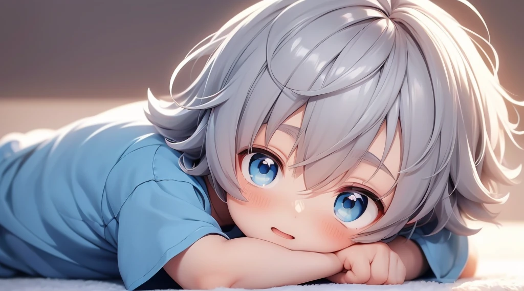 chibi  anime boy 4 years  laying on the ground with his head on his hands, cute anime, menino anime, cabelo loiro olhos azuis, olhos azuis e cabelos loiros, Cabelo loiro e olhos azuis, garoto fofo, anime chibi, menino loiro, cabelo loiro olhos azuis, menino loiro com olhos amarelos, Papel de parede de anime, anime chibi, menino pequeno, anime!!!!!!!!!!!!!!!
