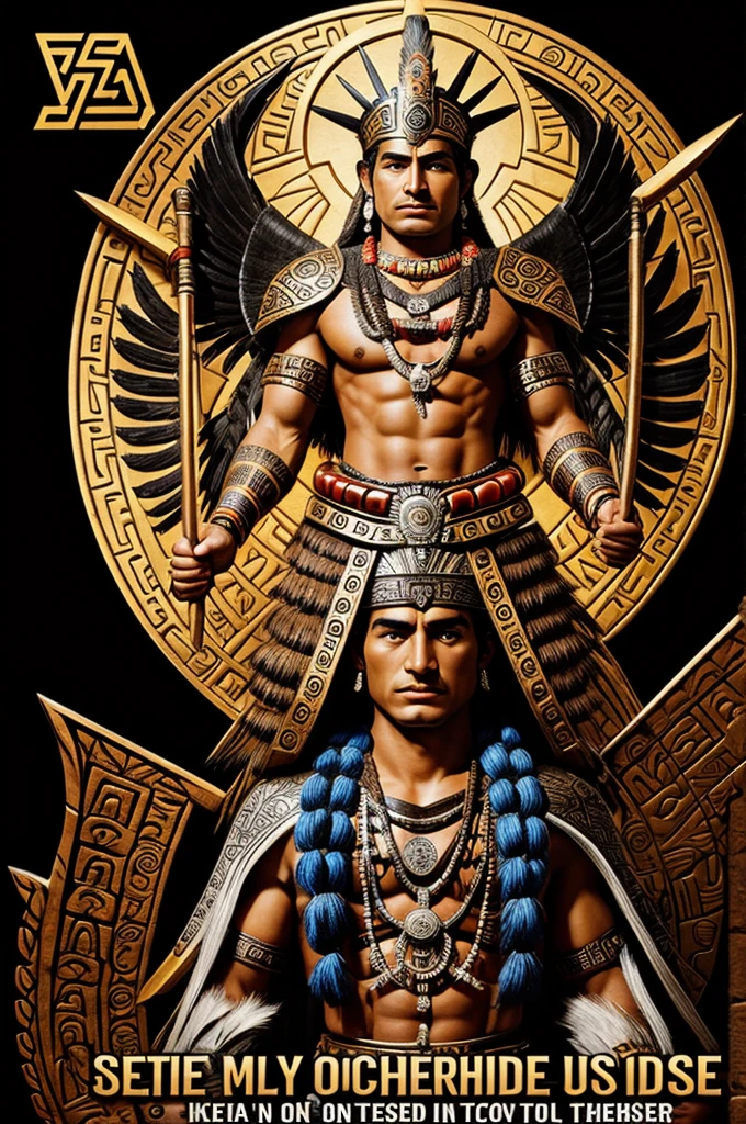 5 Aztec gods with words that say Aztec bosy