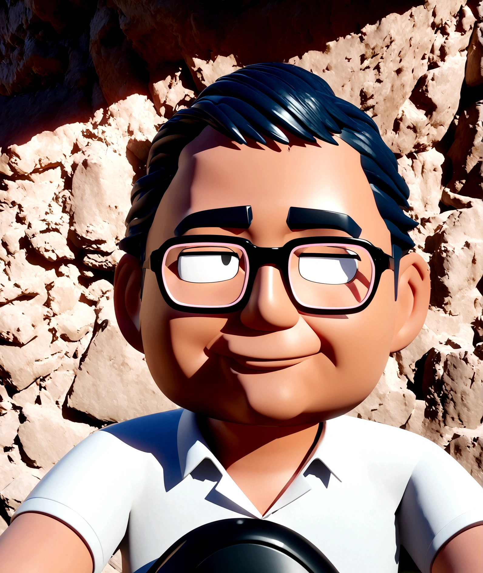 Cartoon character of a man with black glasses and white shirt, animation character, stylized character, animation style rendering, 3D stylized, Arnold Maya rendering, Render 3D stylized, Toon render keyshot, 3D character, 3D character, Stylized 3D rendering, 3d character rendering, cartoon character, Close-up character, Character pose, (Pixar Style) (master part:1.2) (bokeh) (Best Quality) (detailed skin) (Detailed texture) (8k) (clay) (cinematic lighting) (sharp focus