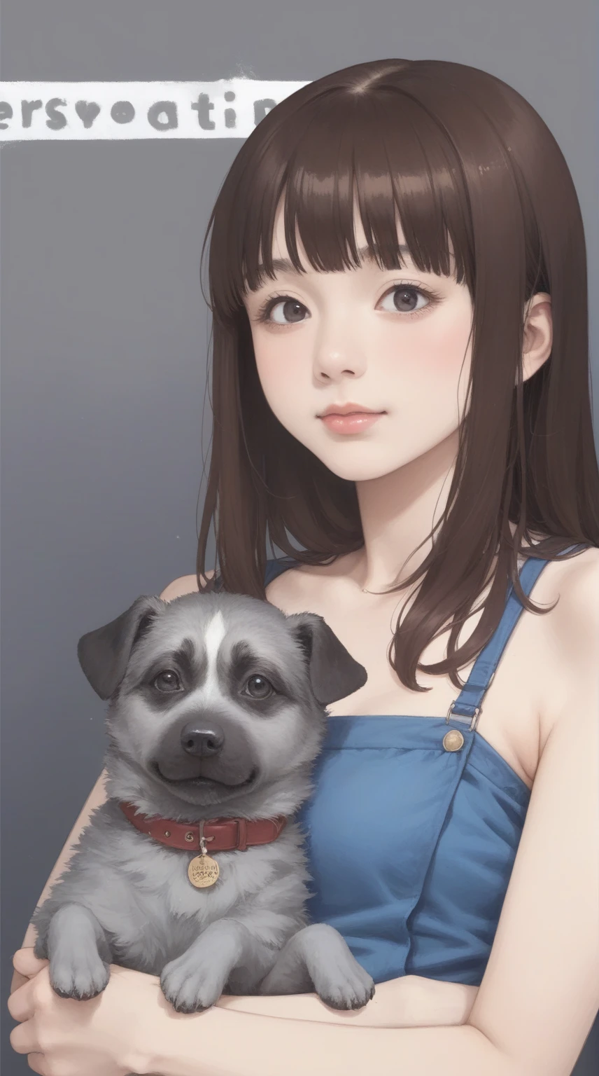 anime girl with a dog in her arms, made with anime painter studio, soft anime illustration, painted in anime painter studio, digital anime illustration, kawaii realistic portrait, in an anime style, in anime style, realistic anime artstyle, anime style portrait, realistic anime art style, in the art style of bowater, semirealistic anime style, realistic artstyle