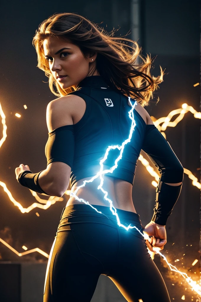 photorealistic, a beautiful girl, tall girl, wrapped up with black_bandages, beauty face, perfect body, walking stance, thirty degrees side view, dramatic photo studio, dramatic lightning, ambient, 8k
