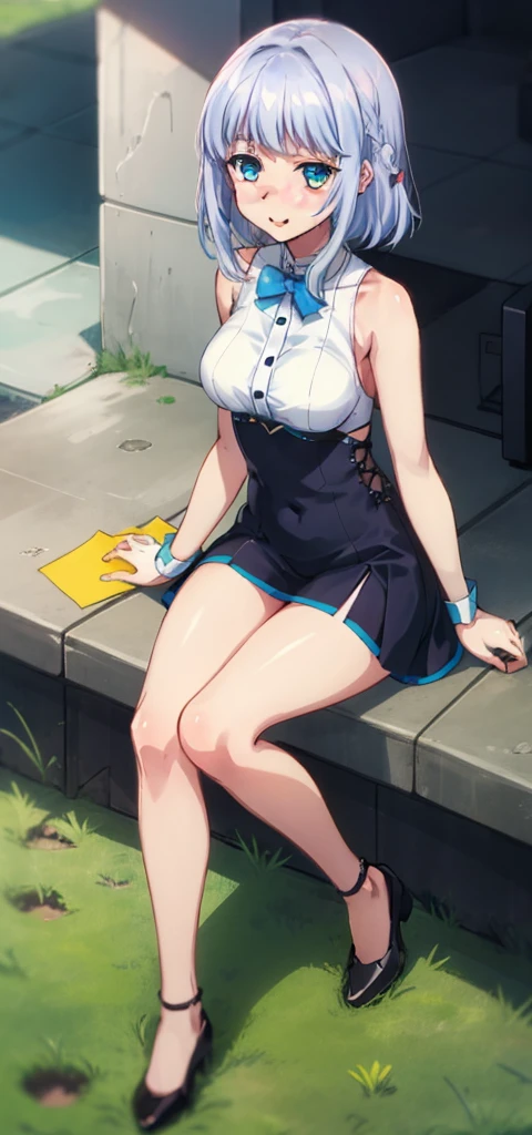 Rem from Re:ZERO -Starting Life in Another World-、Plump、Big boobs、Pool、School、School swimsuit is torn and tight、Embarrassed、M-shaped legs、Spread your legs on your own、Outdoor、The clouds are beautiful。Her swimsuit is torn and her skin is exposed。 Shade with trees。