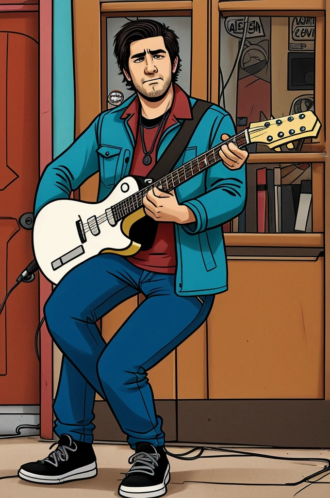 I want a cartoon by Marcos Crespo from the band Depression Sound 