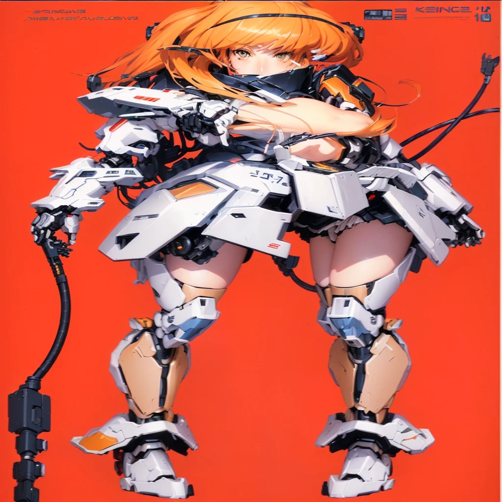 Anime figure with a pistol and a weapon in his hand, Girl in mecha cyber armor, female mecha, mechanized valkyrie Girl, fully robot-controlled!! Girl, Anime-Manga-Robots!! anime Girl, by Krenz Cushart, ferra white mecha, cyberpunk anime Girl mech, inspired by Krenz Cushart, white mecha