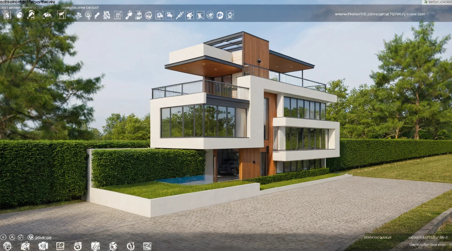 Raw photo,Masterpiece, high quality, best quality, authentic, super detail,
exterior, outdoors, house style modern on the street, glass windows, gate, wooden ceiling,
road,pavement, trees, sky, cloud, (daylight:1.1)