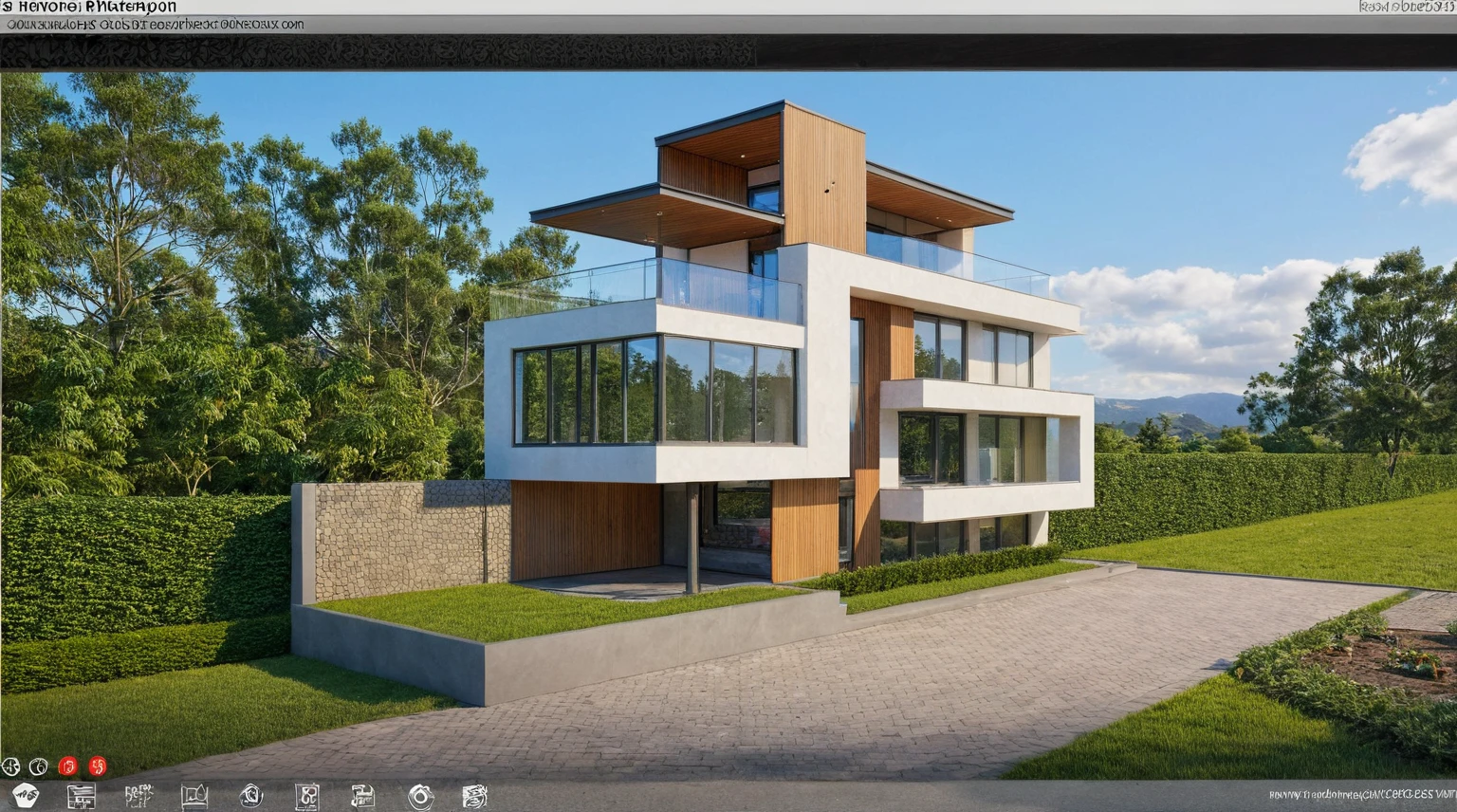 Raw photo,Masterpiece, high quality, best quality, authentic, super detail,
exterior, outdoors, house style modern on the street, glass windows, gate, wooden ceiling,
road,pavement, trees, sky, cloud, (daylight:1.1)