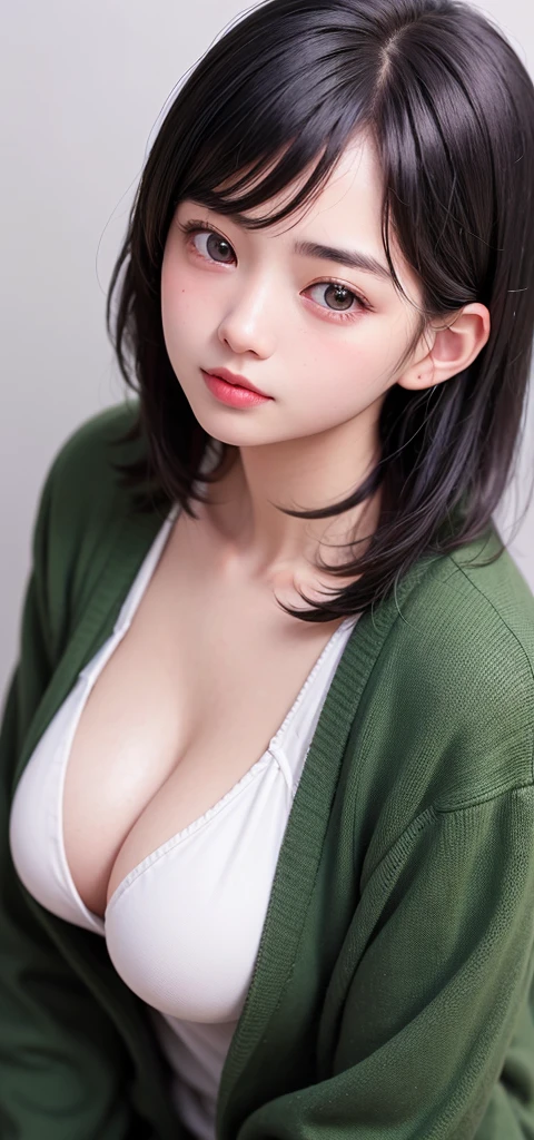 (1 nogizaka girl,15years old face,raw photo,photo realistic:1.5),(best quality, high quality,HDR, highest quality,ultra high resolution,high resolution,high res,ultra high difinition,huge file size,8K,2K wallpaper,8K wallpaper,high quality texture,amazing,an extremely delicate:1.4),one girl, Japanese famous idol,cute face,small face,absurd,ridiculous,incredibly ridiculous,blurry background,(goddess costume,short hair,cleavage,erect nipples,no makeup:1.2),medium skin,beautiful skin,detailed skin,black hair,silky hair,black eyes,Japanese nose,5-fingers,(Light Particles, Lens Flare, Luminous Particles: 0.7),looking at viewer,bright lighting,professional lighting,girl