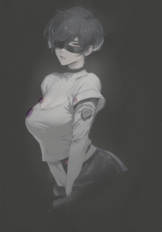 ((The best quality)), ((Masterpiece)), (Very detailed:1.3), ..............3D, beautiful (Cyberpunk:1.3) hacker woman, short hairstyle,short hair, Return to viewer, Thick hair, Operating computer terminal, head mounted display, computer server, LCD screen, fiber optic cable, Company logo, HDR (High Dymanic Range), ray tracing, NVIDIA RTX, super resolution, Unreal 5, Subsoil Scatter, PBR texture, Post-processing, Anisotropic filtering, depth of field, maximum sharpness and sharpness, Multilayer textures, Albedo y Highlight Maps, Surface shading, Accurate simulation of light-material interactions, perfect proportions, octane rendering, duotone lighting, Low ISO, white balance, rule of thirds, wide opening, 8K RAW, efficient sub-pixels, sub-pixel convolution, glow particles, dynamic pose