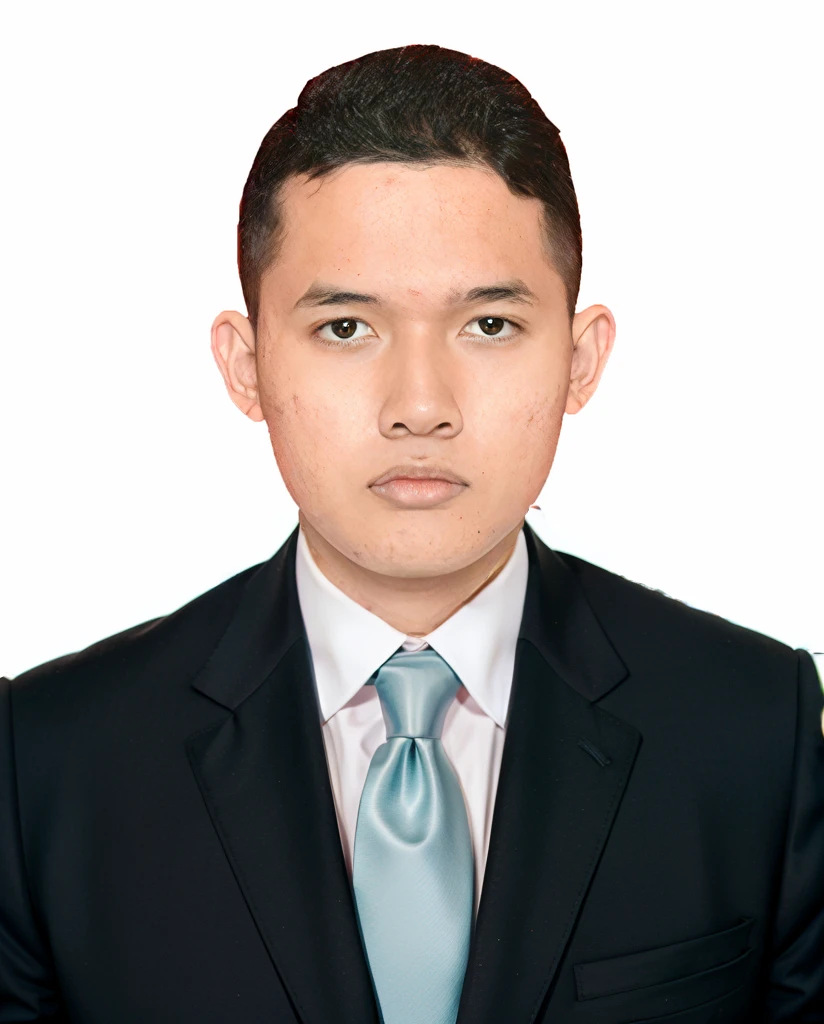 black suit , red tie