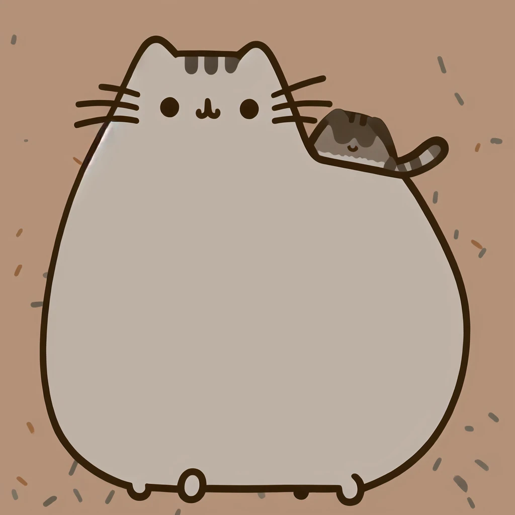 ((masterpiece,best quality)), absurdres, Pusheen, animal focus, fat cat, flat colors,