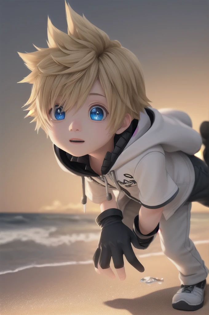 khroxas, white jacket, short sleeves, pants, black robe, hood, black gloves,
, adorable boy, sparkling eyes, energetic eyes, delicate features, high light in eyes,sea, beach , outside, highlight in eyes, multiple details,
The soft lighting and detailed surroundings create an immersive environment where imagination runs wild hyper-detailed, hyper-detailed face, high quality visuals, dim Lighting, sharply focused, octane render, 8k UHD