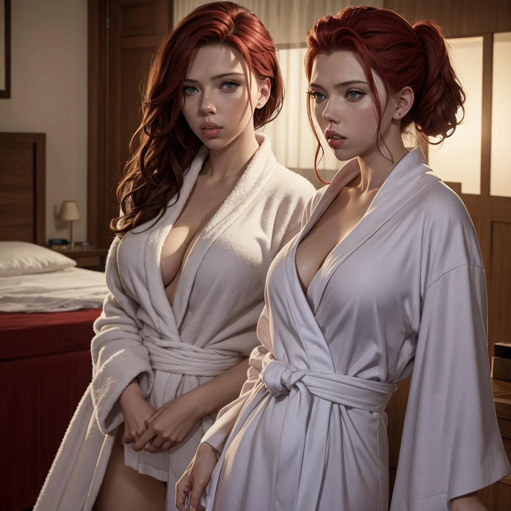 Nsfw (2 females), naked, breasts, seductive smile, seductive eyes, seductive atmosphere,(( A mother 34))and her ((daughter 16,)) sitting on a bed with there legs open, vagina, little pubic hair, extremely detailed, photorealistic, masterpiece, ultra-detailed, 8k, high quality, intricate details, hyper realistic, cinematic lighting, warm color palette, beautiful skin, flawless complexion)