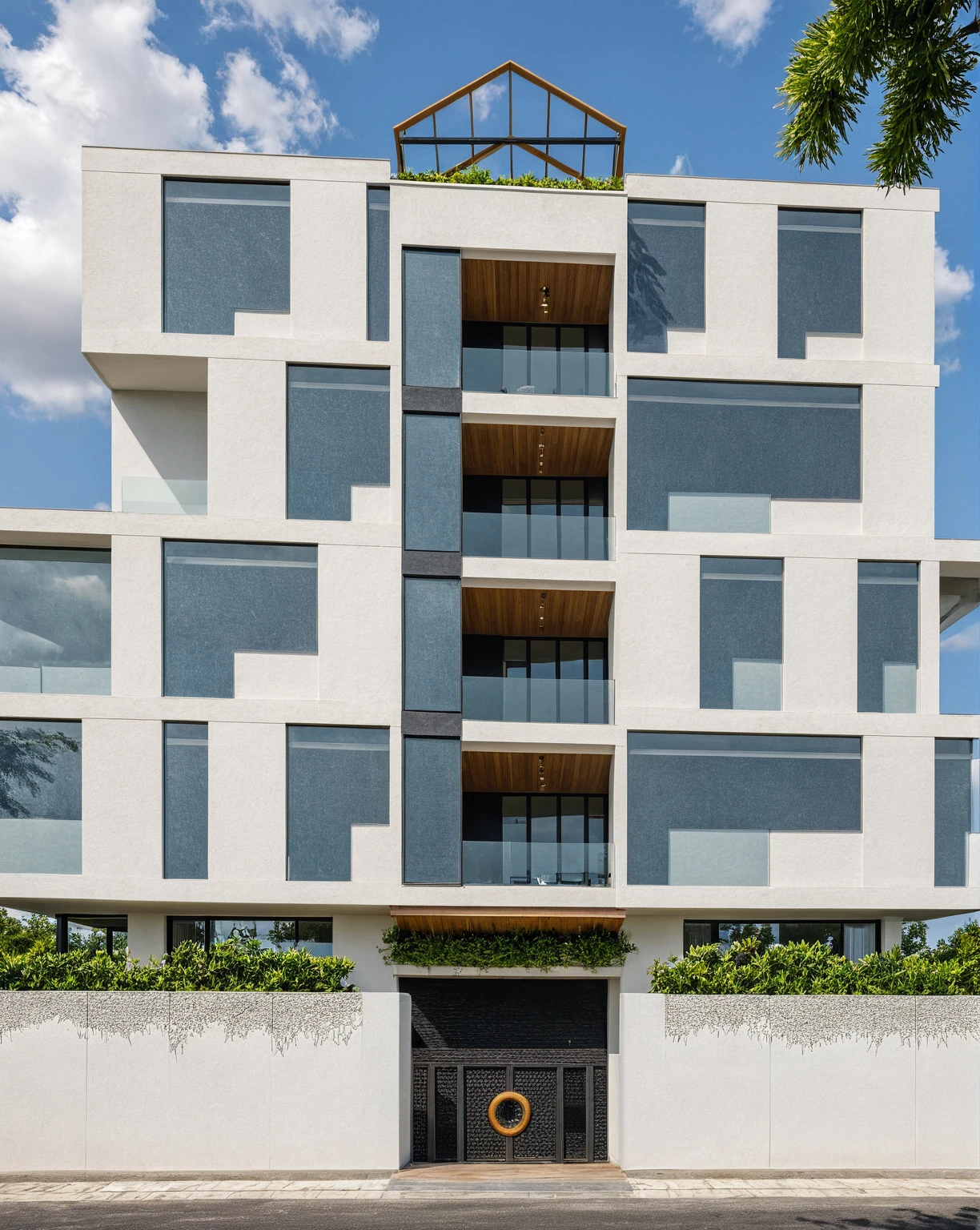 Masterpiece, high quality, best quality, authentic, super detail, outdoors, onestoreyvillaXL, aiaigroup, house style modern on the street ,stairs, white wall ,road,pavement, grass, trees, sky, cloud, (daylight:1.1)
