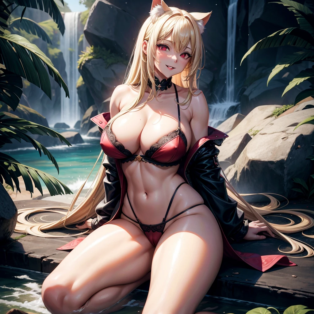  curvaceous Neko succubus, solo, tongue out, smile, fangs, wearing a skin-colored kimono with a high slit, adjusted to thigh length, and wearing tassels or other accessories over the long slit.    Clothes can accidentally fall apart (falling apart), become embedded (causing clothing pulling on the crotch), or undergarments can slip off (causing exposure).    Red eyes, [Facial], [Handjois] ★ Ahegucking idiot/[Sextasy]) Ace [Douded orgak hot and provocative facial expns.  Come in quickly!  Cross-eyed squinting absentmindedly.  recommend.  (Masterpiece, best quality: 1.2), beauty holding melting vanilla ice cream, seductive pose, silly smile, blonde hair, shiny skin, cleavage, wet skin, huge breasts, eye contact, lo tilted Angle, moody lighelted vanilla ice cream, provocative pose, dim lighting, super pretty sparkling eyes, shy expression, big  showing cleavage.    Nipples and belly button, a hint of pink on the tophead, musculaad legs, lots of j, soaking wet, seductive, spaghetti straps, big breasts, posed, belly button, tanned skin, blonde hair, long straight hair , pisplay, late nnderwear) wet, legs spre            Sitting with legs spread apart, M-shaped legs, white underwear, pink underwear, skin-colored underwear, black underwear, the underwear moved to one side of the thigh, and a large amount of thick white liquid seeped out from both sides.        Field Bokeh, (Detailed Background), Perfect Layered Cut, (Full Body Shot/Side View), 8K, Gorgeous Lips, (Masterpiece), (Best Quality), (Ultra Detailed), ((Sexy) ;1.5) ) Very beautiful, illustrations, perfect composition, intricate details, ridiculous, detailed faces, (anime, masterpi, complex: 1.3), (best quality, hired textures, high details: 1.2), ( 4k), (Extreme detail: 1.4)