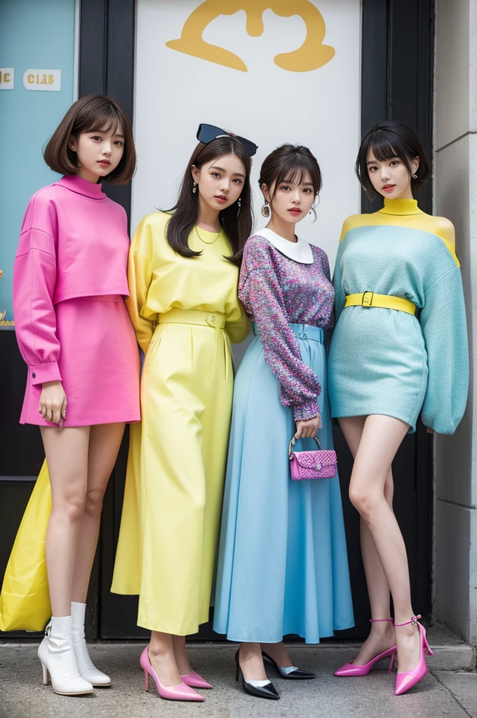 Fashion in the 60s featured bold colors、Known for its clean lines and unique style。Here are some of the characteristics and elements of 1960s fashion:
Bright colors:Bright colors were popular in the 60s,Lemon yellow、Electric blue、Hot Pink etc。These colors are widely used in clothing and accessories,Show vitality and youth。