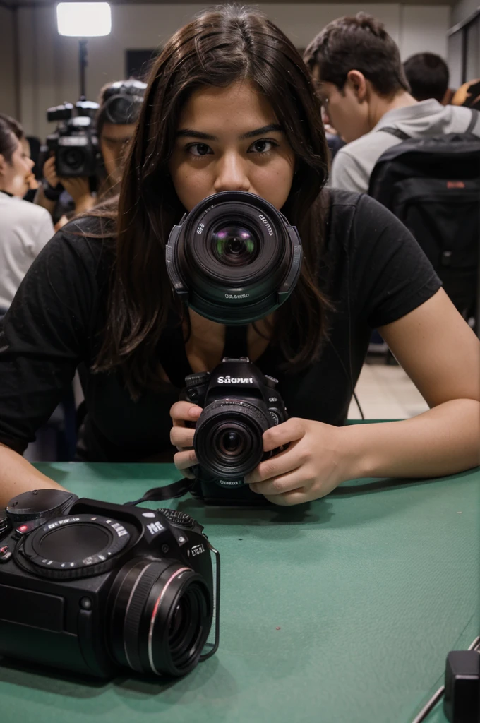 Students practice operating the camera,Familiarize yourself with the various parts of a DSLR
