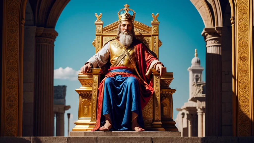 generate an image of king david on his throne