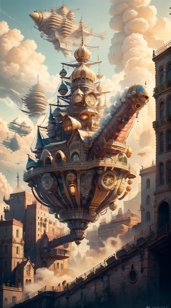 (((Highest quality))),(((Super detailed))),((masterpiece))),Awareness-raising,A steampunk town lined with copper-colored, green buildings,Steam Cars and airships weave through the streets,Steam robots and ships carried smoke into the sky。Complete photos of the most beautiful works of art in the world,Includes a steampunk city with an airship,Steam Cars,Smoggy Sky,Intricate details,High resolution,Social Media Trends,The value of Instagram,Futuristic,industry,mechanical,Retro,Retroフューチャー,Cyberpunk characters,Art Station Trends,CGsociety Trend,Science,adventure,Mysterious,Excited,Deviantart Trends,Steam Castle
