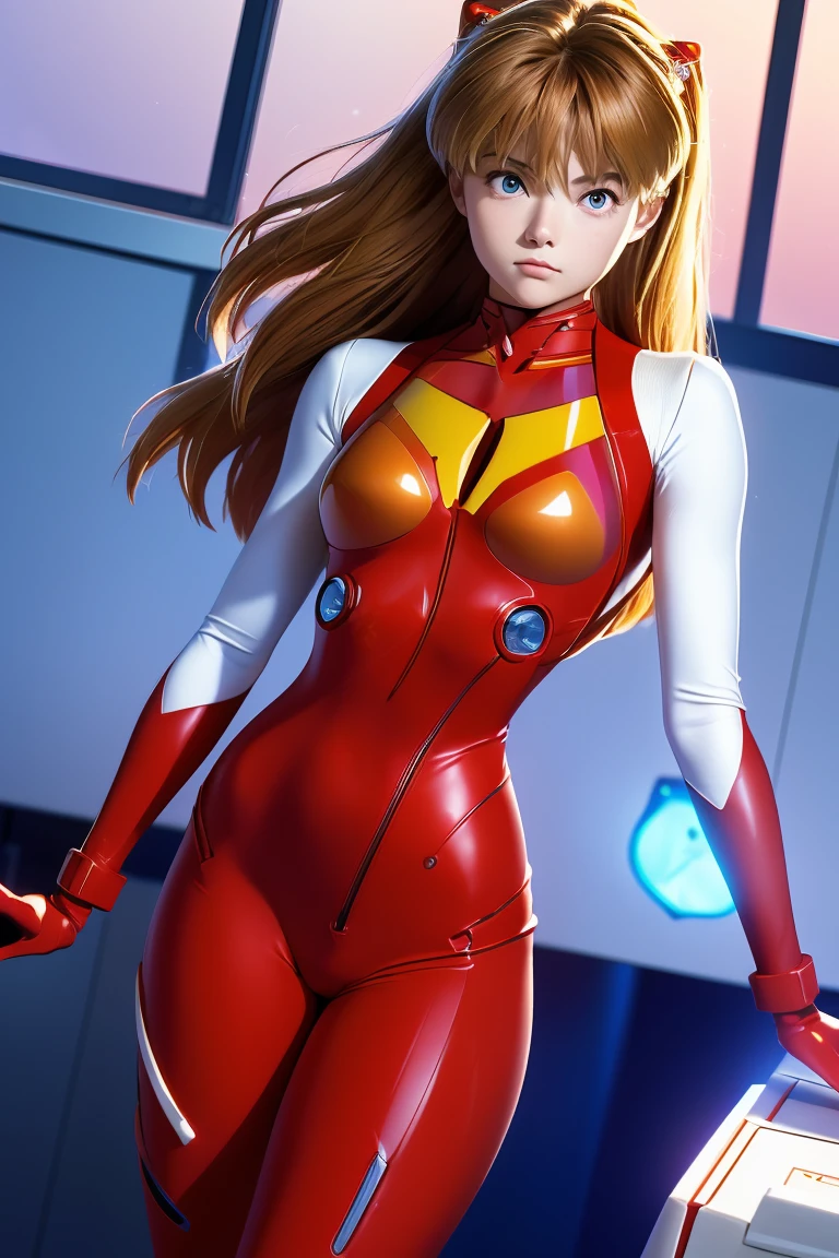 (俯瞰figure),Dynamic Angle,Super detailed, figure, close, Straight, One girl, 
 ((Soryu Asuka Langley, Interface Headset, Red bodysuit:1.4, blonde)),Her eyes shone like dream-like stars,(Glowing Eyes:1.233),(Beautiful and detailed:1.1),(Expressionless,Mouth closed),(Are standing), 
(In a white spaceship、Mechanic room with tools and spaceship window),
(night:1.2),dream-like, [[Delicate fingers and hands:0.55]::0.85],(Finger details),