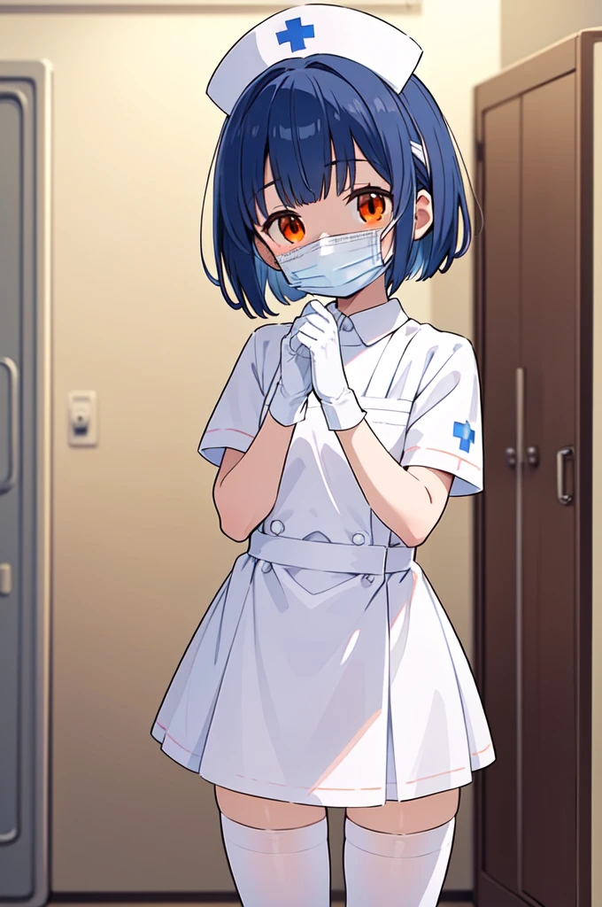 black hair、boy、blue eyes、short hair、Menhera、bandage、cool、white clothes、Home、blushing cheeks