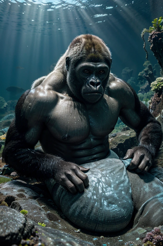 (by zackary911, by nextel, by personalami, by honovy), solo focus, 1boy, male, gorilla, large muscular body, (((((big , huge balls))))), stealth sex, night, jungle, ((oblivious)), lust, masterpiece, best quality, photorealistic, hyperrealistic, ultradetailed, detailed background, photo background, digital drawing (artwork), silly, , bedroom eyes, breeding request, nsfw,