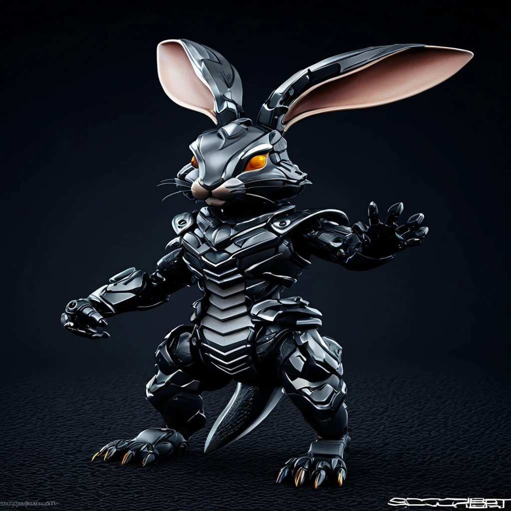 「Strength『Scorpio Rabbit』のStrength章を作成してください。Strength章には以下の要素が含まれることを希望します:
- A cute, deformed design based on a rabbit with a touch of scorpion element:1.6 – Incorporate some scorpion elements's tail - Simple design - Red and black tones in the background symbolize combat determination and unity」