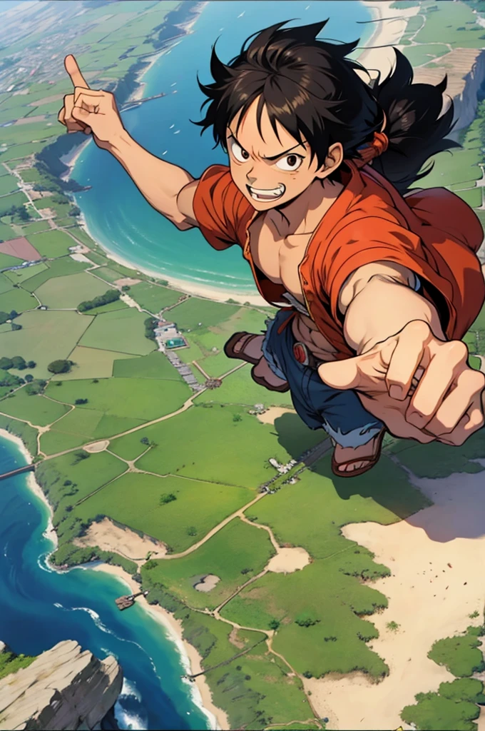 Luffy pointing out the location in a map should be in 2d