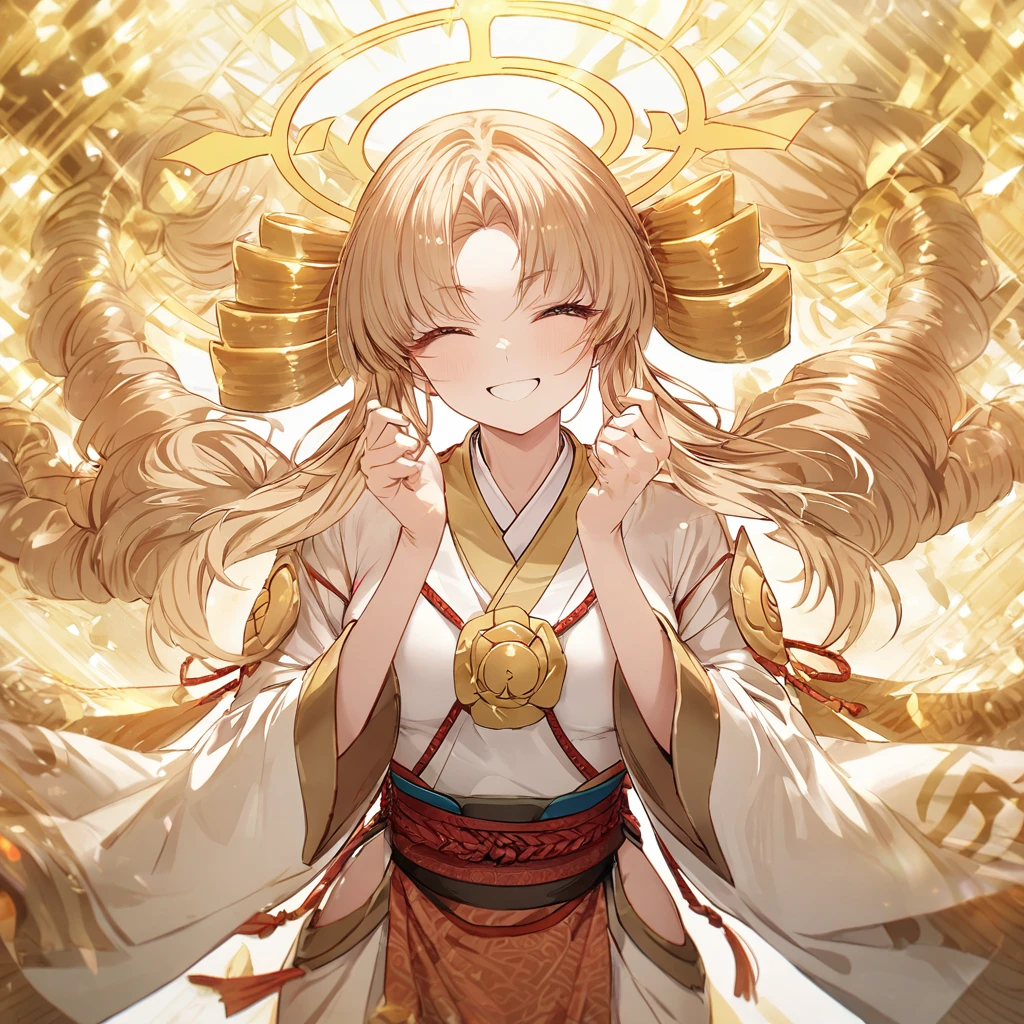 Thousand-Armed Kannon Bodhisattva Golden Halo Smiling