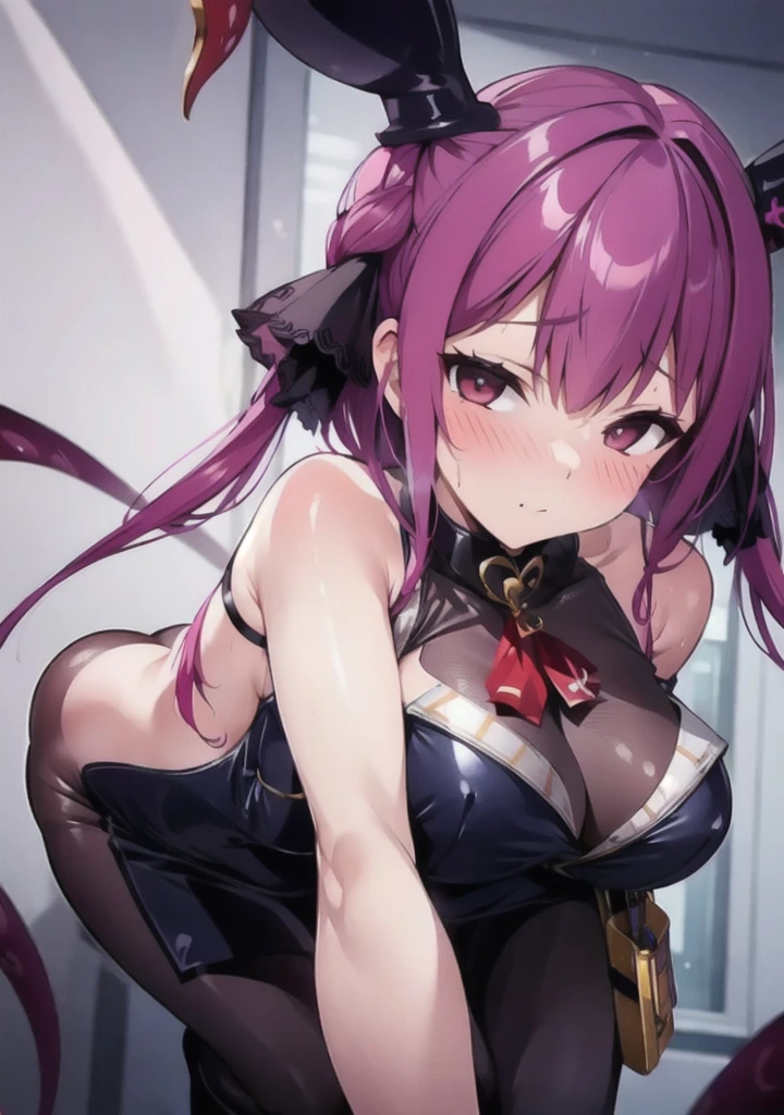 A girl is trapped in a locker and attacked by tentacles that penetrate various holes in her body.,Tentacles entangled,Clings to the body,Erotic