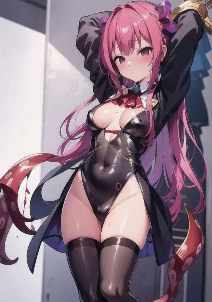 A girl is trapped in a locker and attacked by tentacles that penetrate various holes in her body.,Tentacles entangled,Clings to the body,Erotic