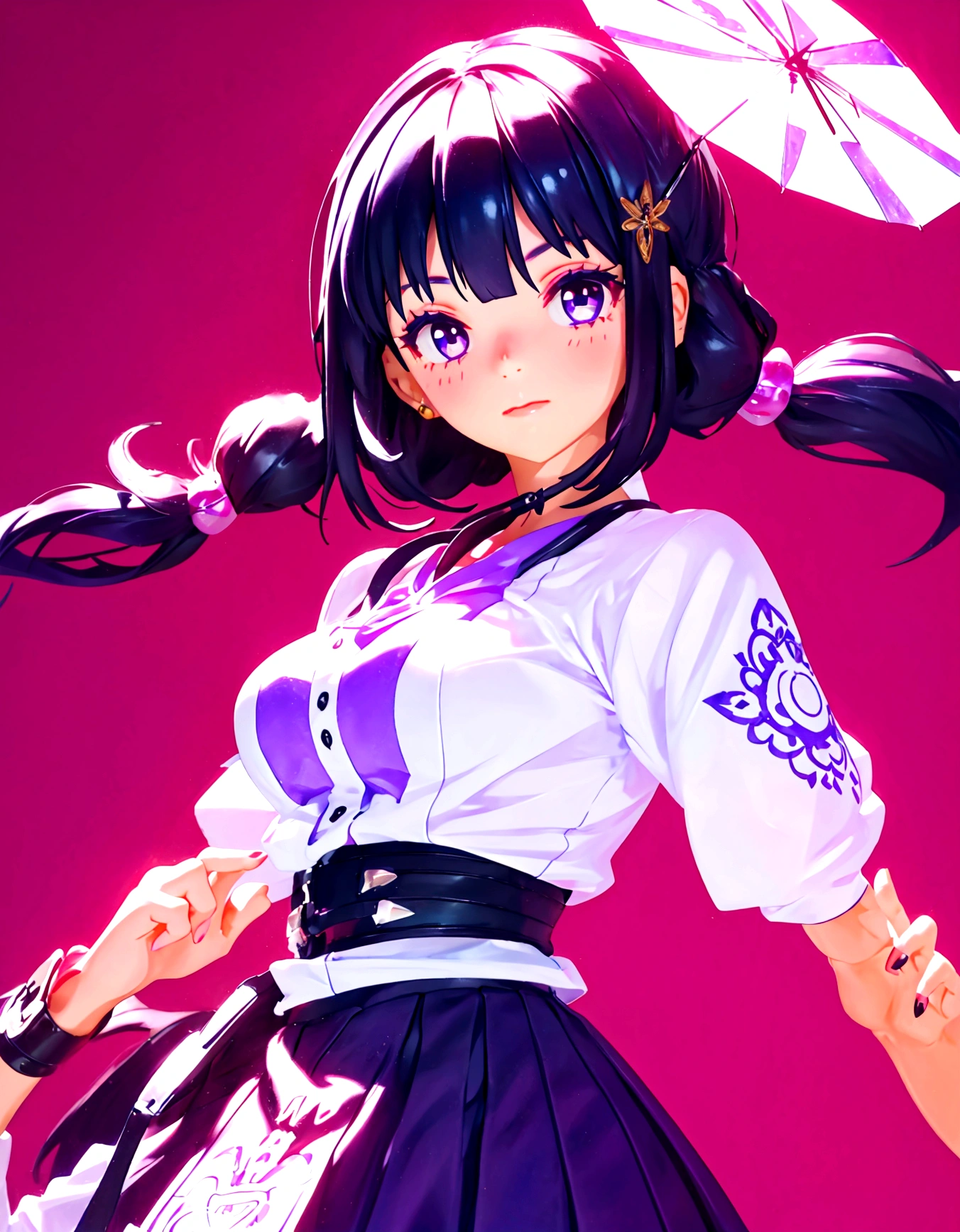 girl with purple black hair