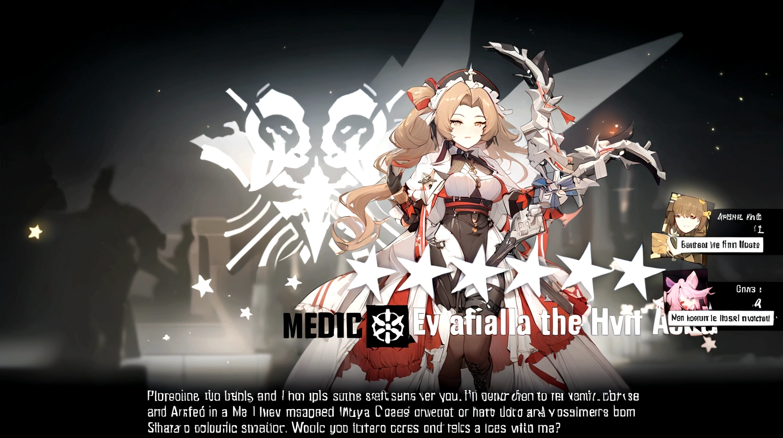 Arafed image of a woman in a dress with a sword and a star., de arknights, from front line girls, fine details. front line girls, hyperdetailed!, curator, medic, Ayaka Genshin Impact, front line girls universe, exophilia, front line girls cg, front line girls style, Bloody Shalltear, hyperdetailed!!, stand out, front line girls