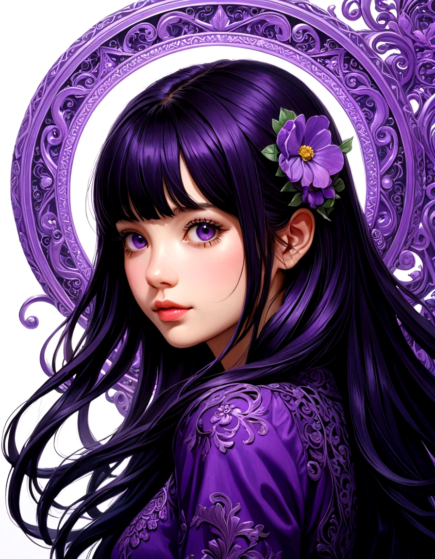 girl with purple black hair