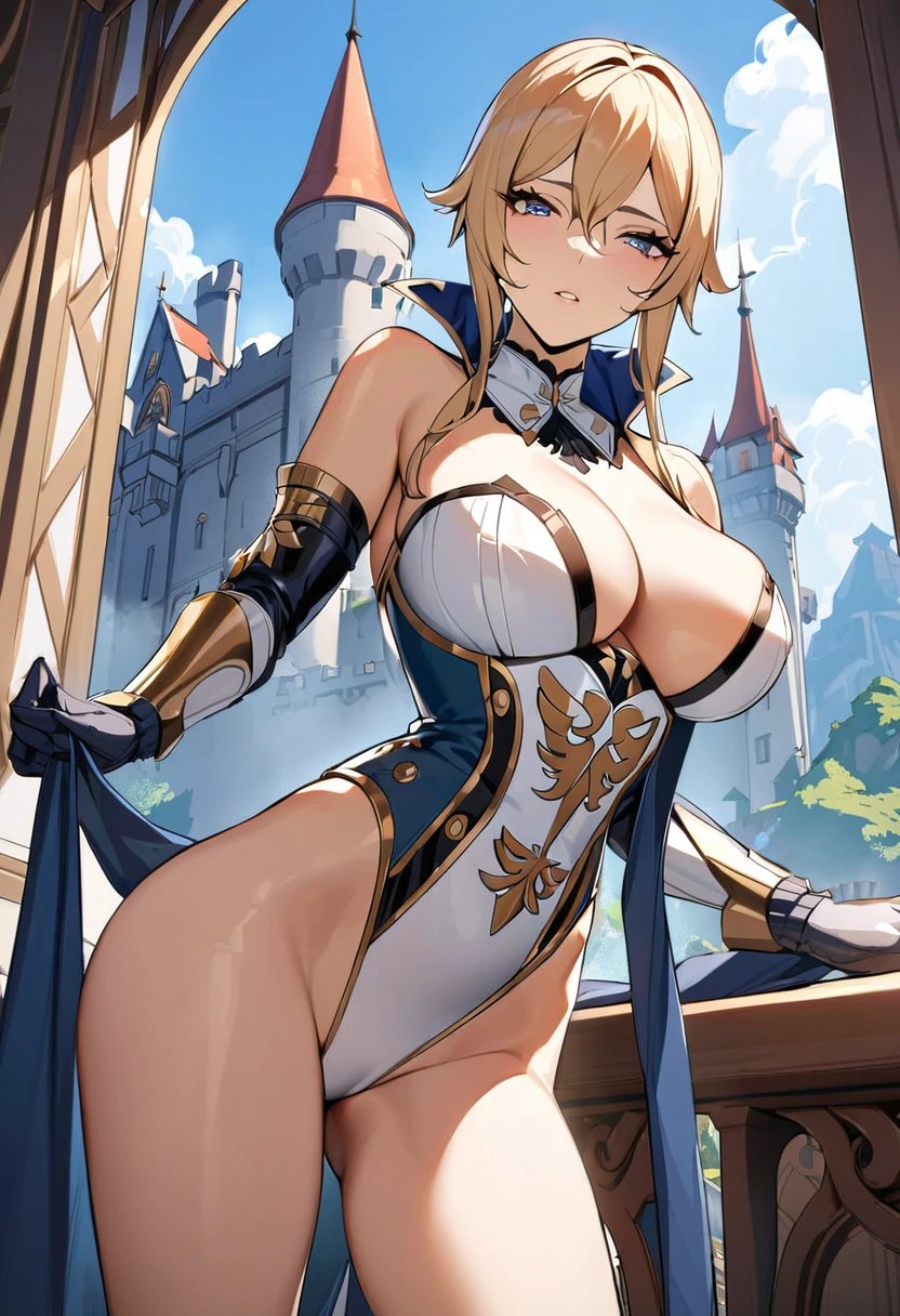 Masterpiece, Jean, genshin impact, Hot, busty, medium breasts, castle, posing