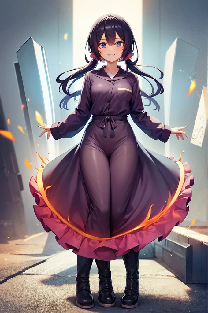 looking at viewer crazy eyes crazy smile full body