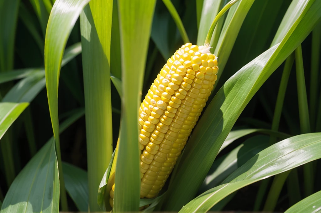 Corn plant close-up