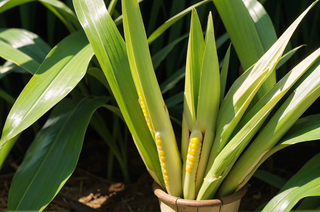 Corn plant close-up